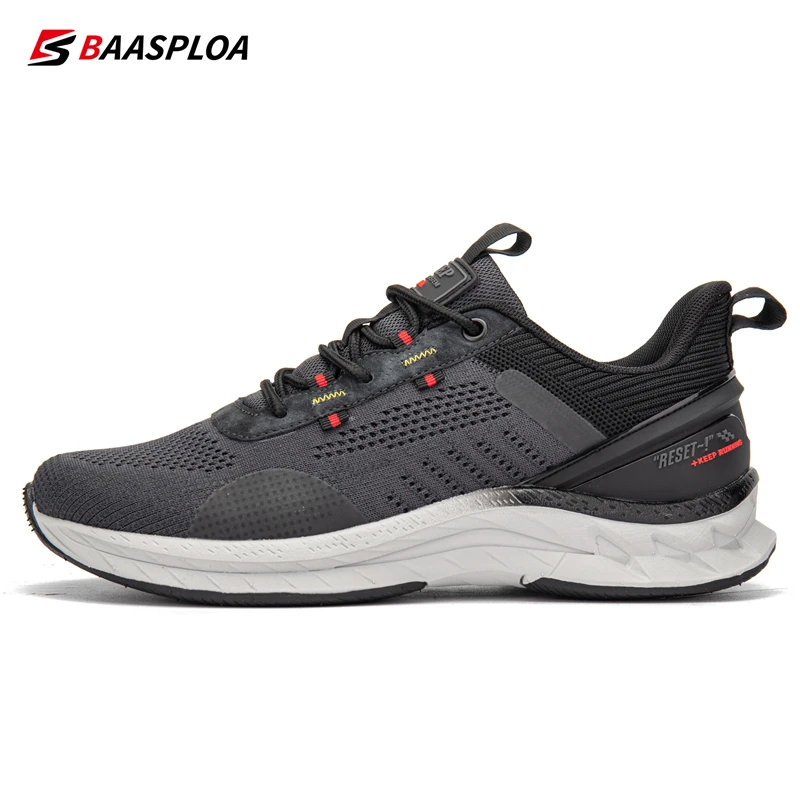 2023 Baasploa Men Running Shoes Lightweight Sport Shoes Mesh Breathable Casual Sneakers Non-Slip Outdoor for Men New Arrival