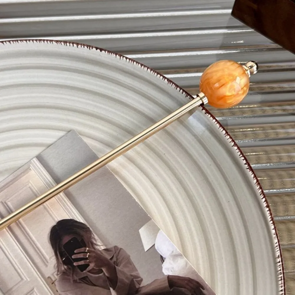 Металлическая шпилька для волос в современном китайском стиле с круглым шариком