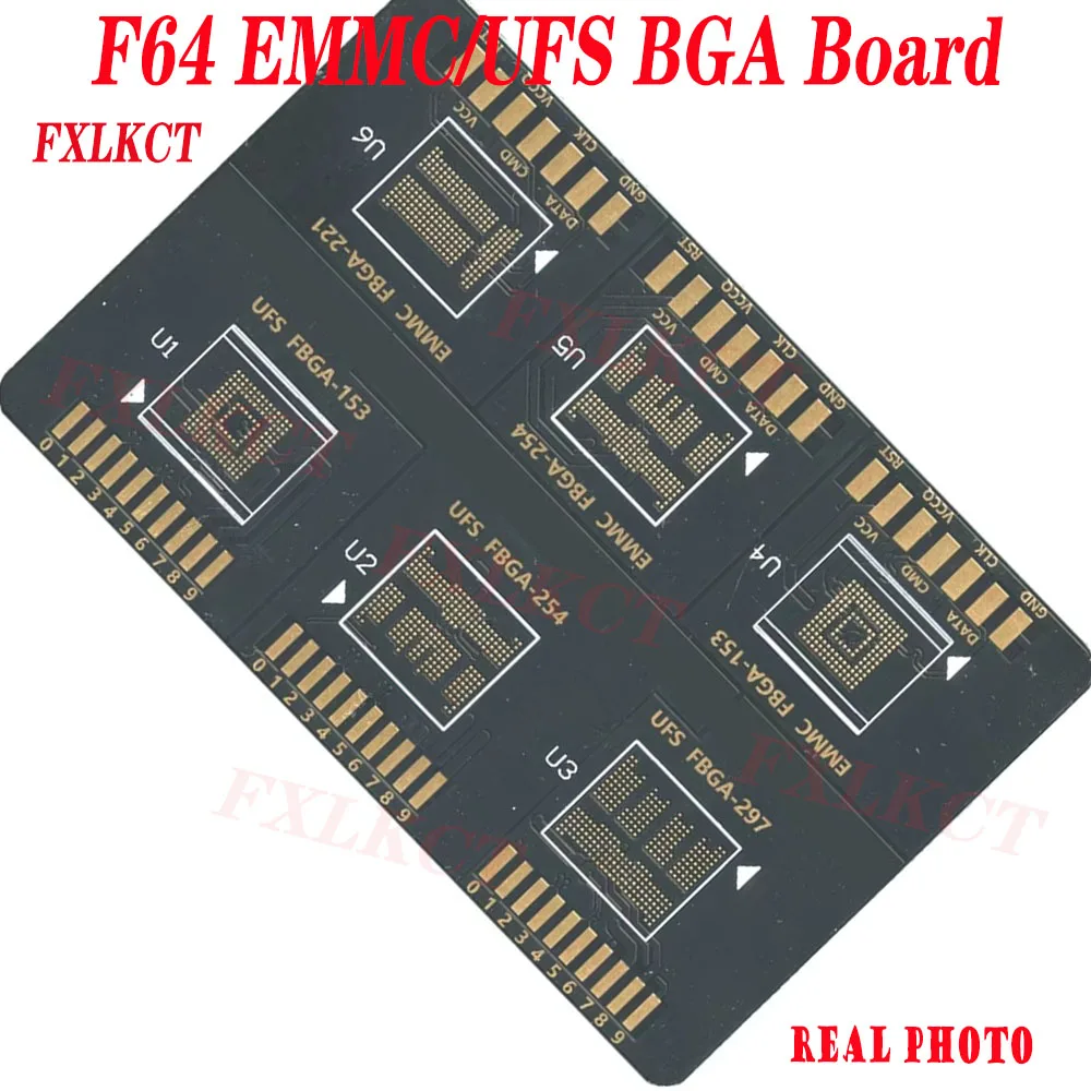 Фото Плата Flash 64 BGA ISP для Flash 64 FBGA, EMMC FBGA 153 254 221, UFS FBGA 153 254 297 для F64 Lite Ultra Box №2