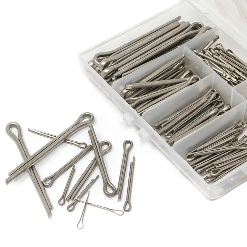 

230pcs Zinc Plated Steel Cotter Pin 230-Pieces 6 Sizes Zinc Plated Steel Cotter Pin 6 Sizes Straight Hairpins Holds Pins Or