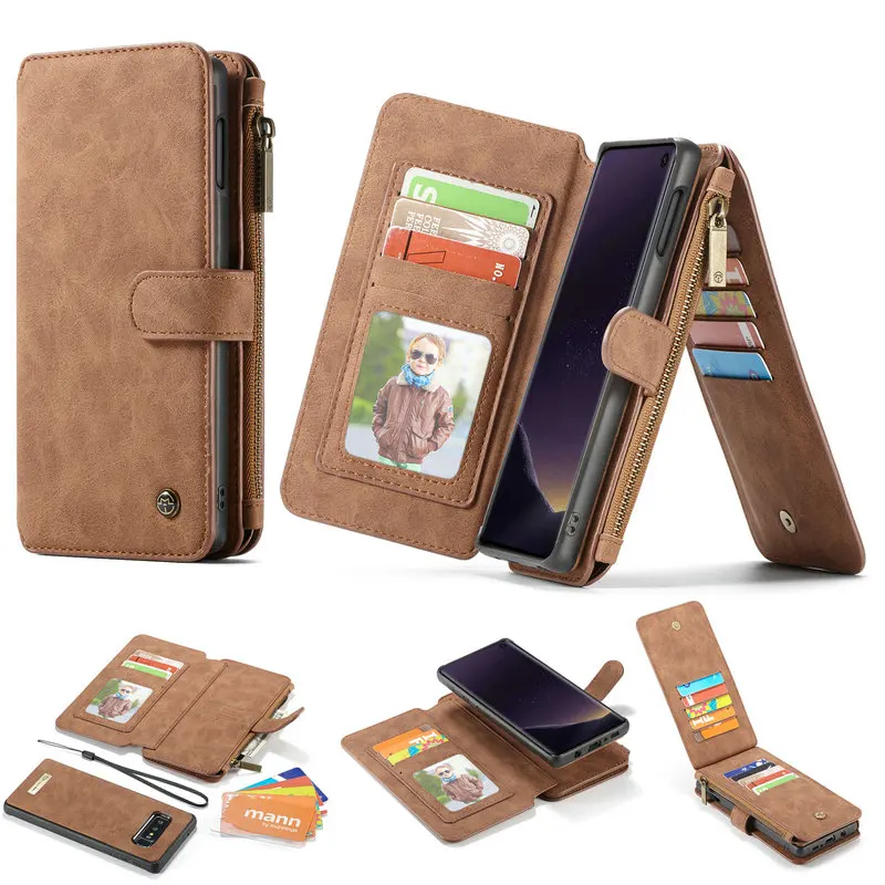 

CaseMe Zipper Case For Samsung Galaxy S10 e 2 in 1 Detachable Wallet Leather Case For Galaxy S10 Plus E S8 S9 Plus Note 8 9 Case