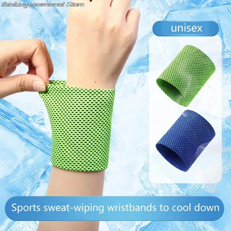 

1Pcs Ice Cooling Wrist Brace Support Breathable Tennis Wristband Wrap Sport Sweatband For Gym Yoga Volleyball Hand Sweat Band