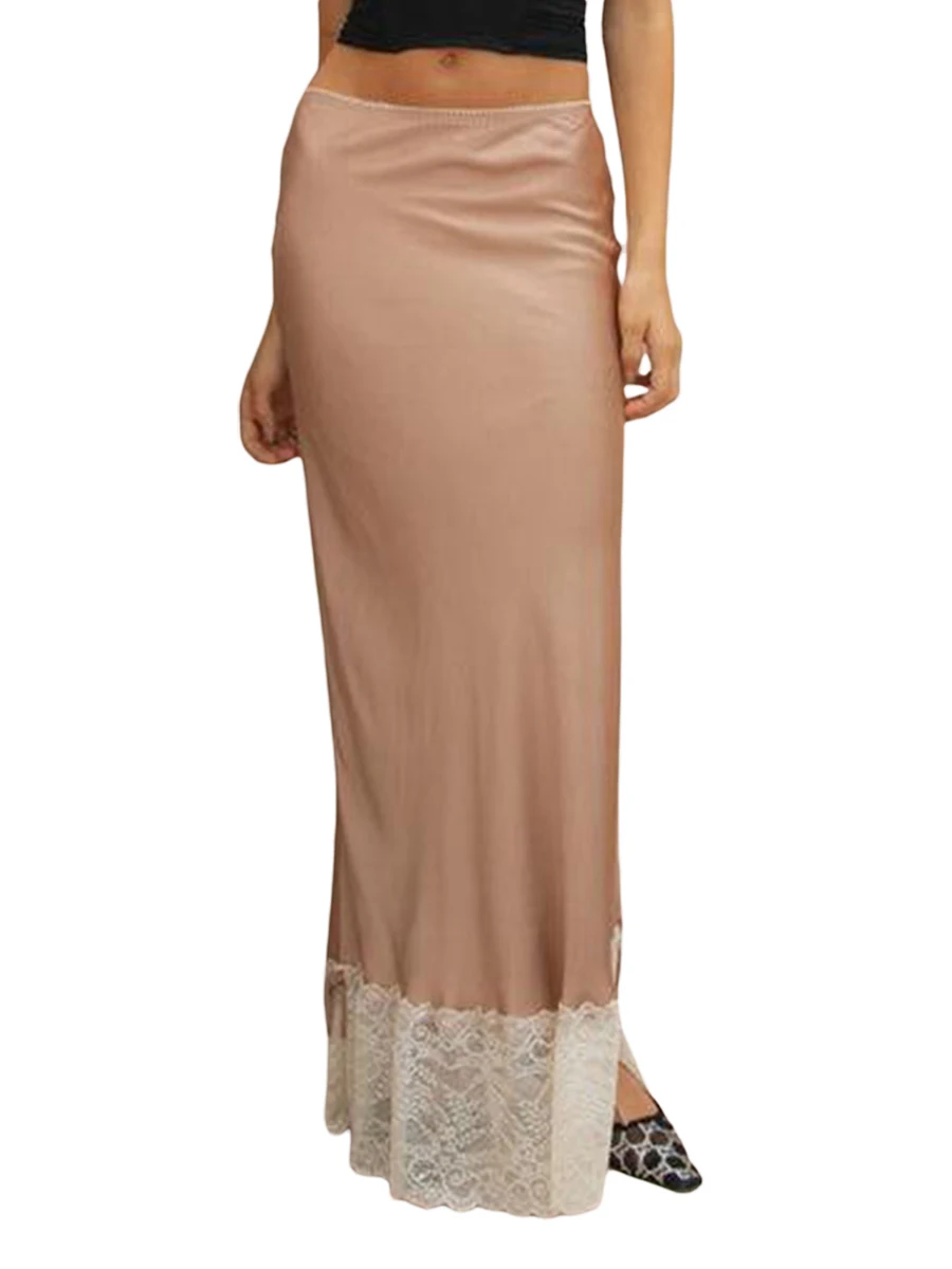 

Women Summer Ruffle Trim Long Skirts Boho Mesh Asymmetrical Swing High Low Beach Cover Up Midi Skirt Streetwear A-red Small