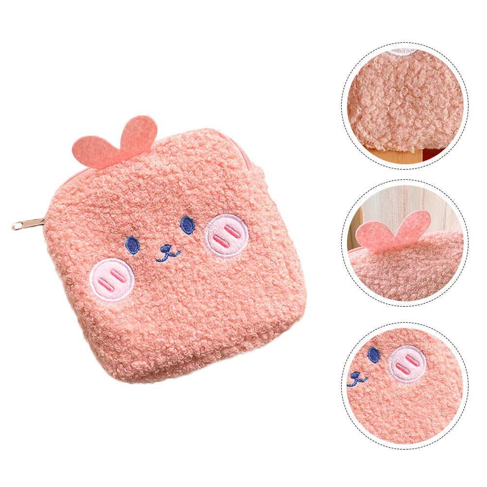 

Pouch Napkin Period Purse Sanitary Holder Zipper Bag Napkins Paddiaper Change Menstrual Mini Bags Fabric Rabbit Plush Collect