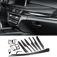 for bmw x5 x6 f15 f16 14 19 real carbon fiber center console panel inner door strip trim shift knob panel decorate cover