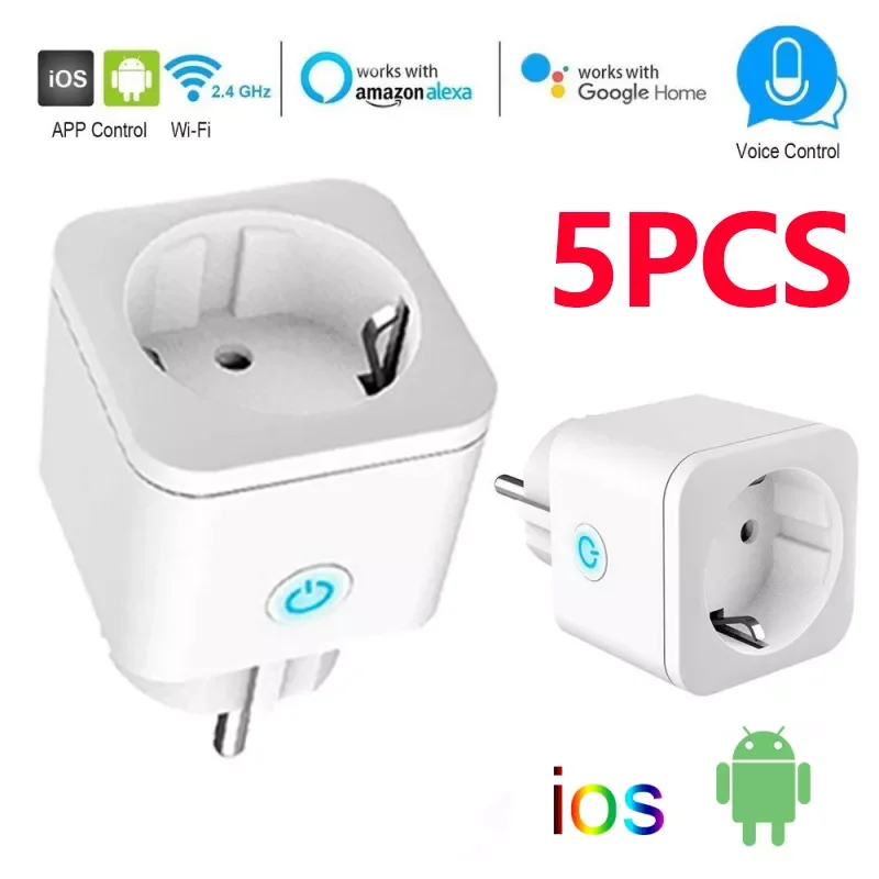 5 шт. удлинитель с европейской вилкой умная розетка Wi-Fi и умным домом Alexa сетевой