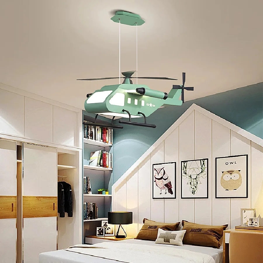 

Modern Fly Dreaming Hanging led Chandelier For Kids Room Children Boy Room Home Deco Green/Yellow Finish Chandeliers Fixture