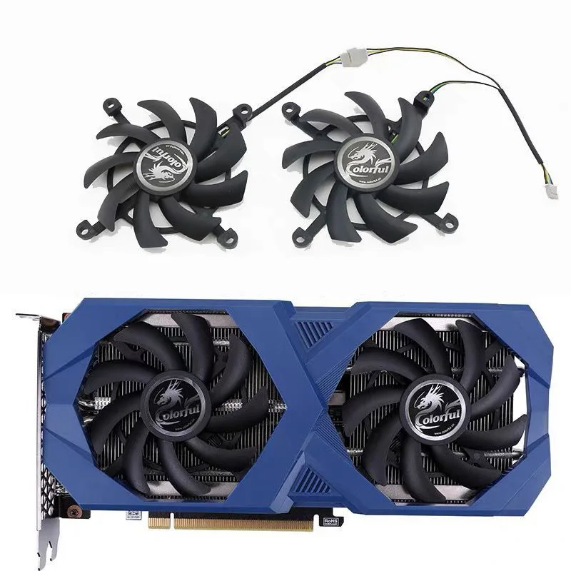 

2pcs New 85mm RTX3060 GPU Cooler Cooling Fan for Colorful Geforce RTX 3060 Ti RTX3060 Nb Duo 12G V2 L-V Graphics Cards