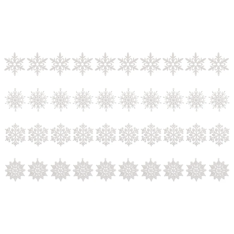 Упаковка из 40 блестящих снежинок рождественские украшения подвесное украшение