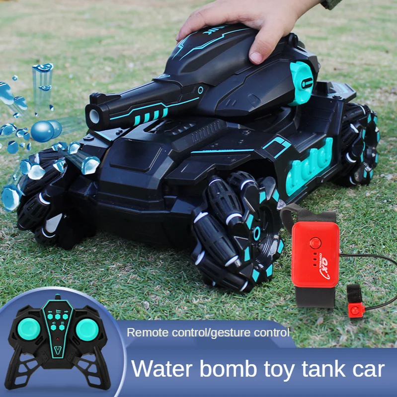 RC Car Large 4WD Tank Water Bomb Shooting Competitive Rc Toy Big Tank Remote Control Car Multifunctional Off-road Kids Toy Gift