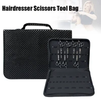 salon professional black hair scissors comb bag leather case barber bags hairdresser accessories handbag hairdressing tools