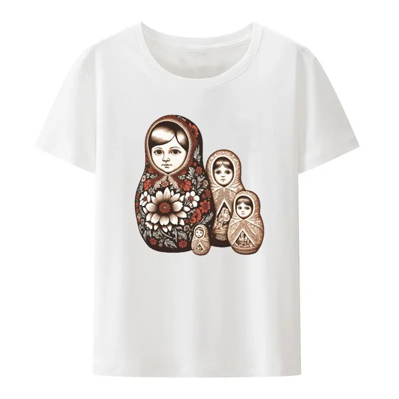 Ностальгия Матрешка кукла бабушка штабелируемые русские Графические футболки