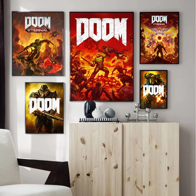 

Постеры для классических видеоигр, настенное искусство «безупречный дом», Картина на холсте, картины для гостиной, домашний аниме Декор без рамки