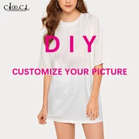 cloocl custom diy t shirt for women 3d digital printing fashion women t shirt diy casual tops drop shipping
