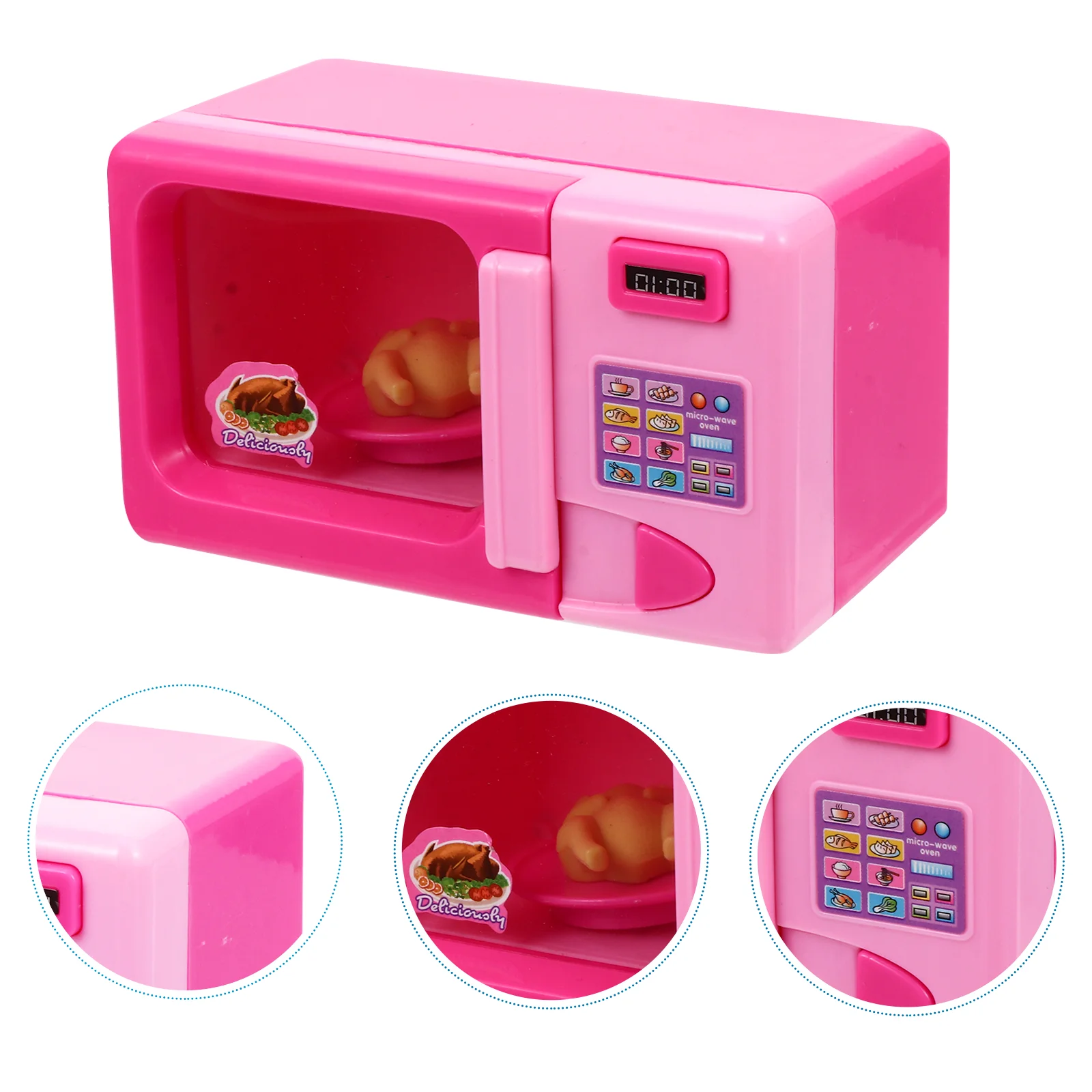 

Toy Microwave Kitchen Oven Play Model Miniature Accessories Pretend Toddlersmini Toys Kitchenware Kids Cooking Appliance Playset