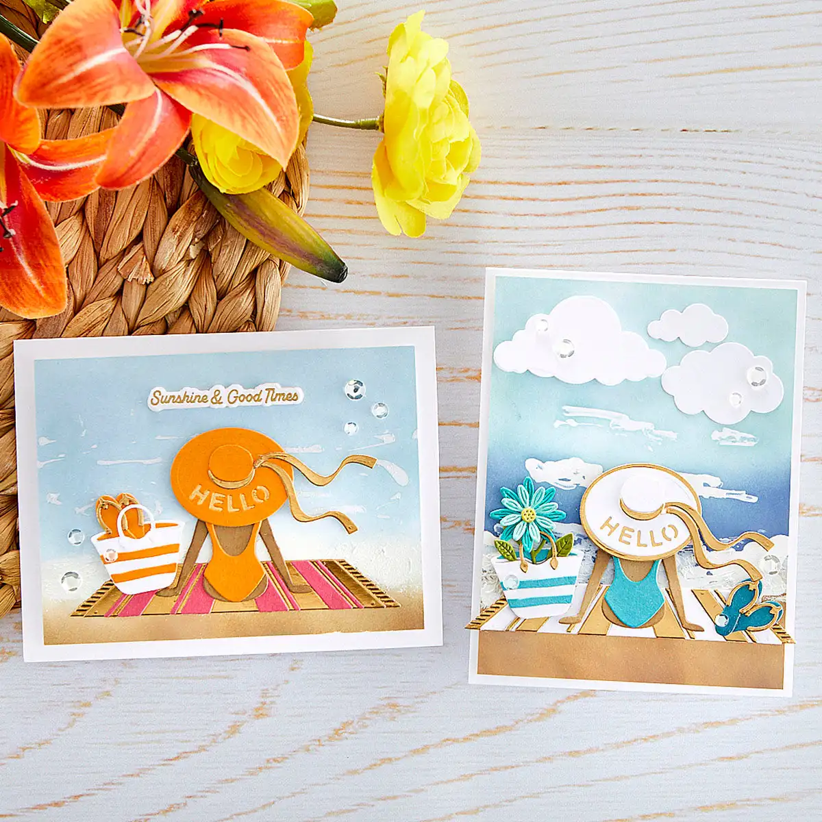 

Day at the Beach White Cloud Slippers Metal Cutting Dies Scrapbooking Embossed Album Diy Craft Template Decoration 2023 Arrival