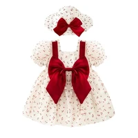 toddler baby girls dress berries print party birthday wedding dresses tulle princess costumes with hat 0 4y