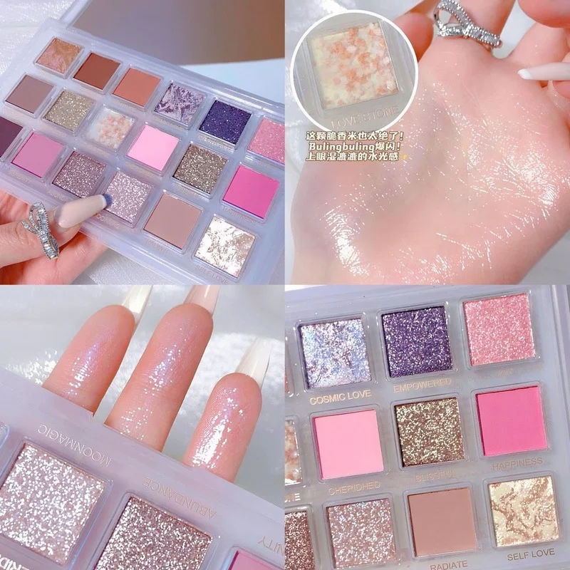Палетка теней для век New Rose 18 цветов блестящая пайетка глаз Женская основа под