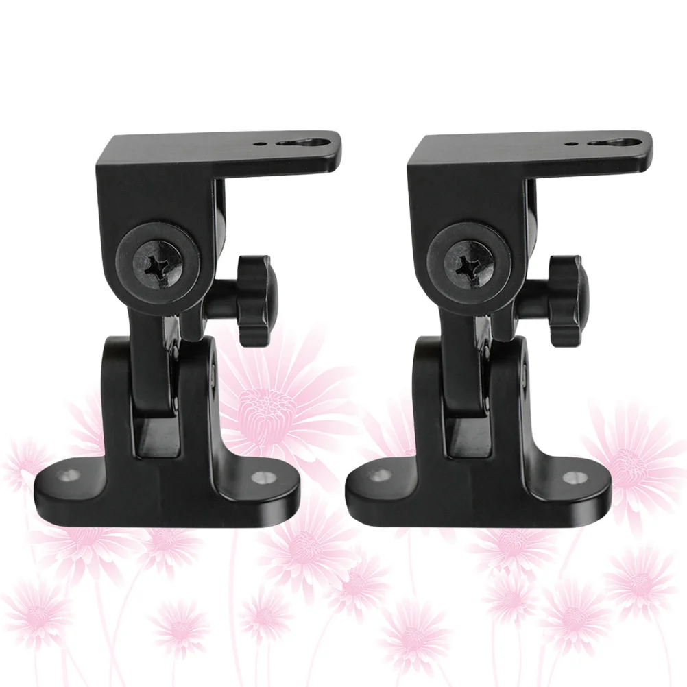 

2pcs Speaker Horn Speaker Bracket Zinc Alloy Universal Surround Sound Wall Holder Stand (Black)