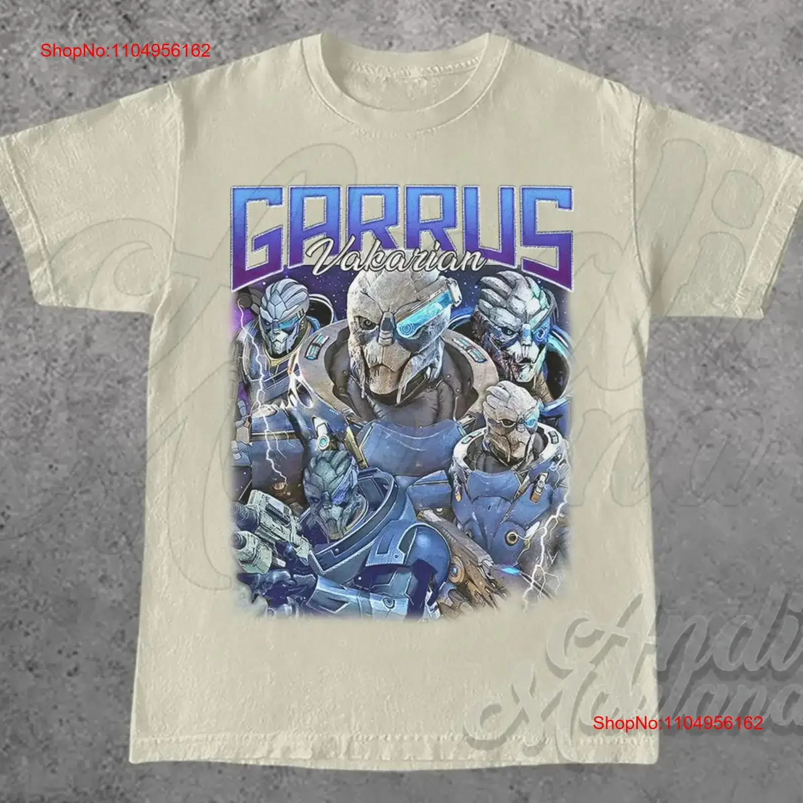 Фото Футболка Garrus Vakarian Mass Effect, вентилятор видеоигр N7 Alliance Top Commander Shepard Apparel, одежда для геймеров, винтажная стираная одежда №1