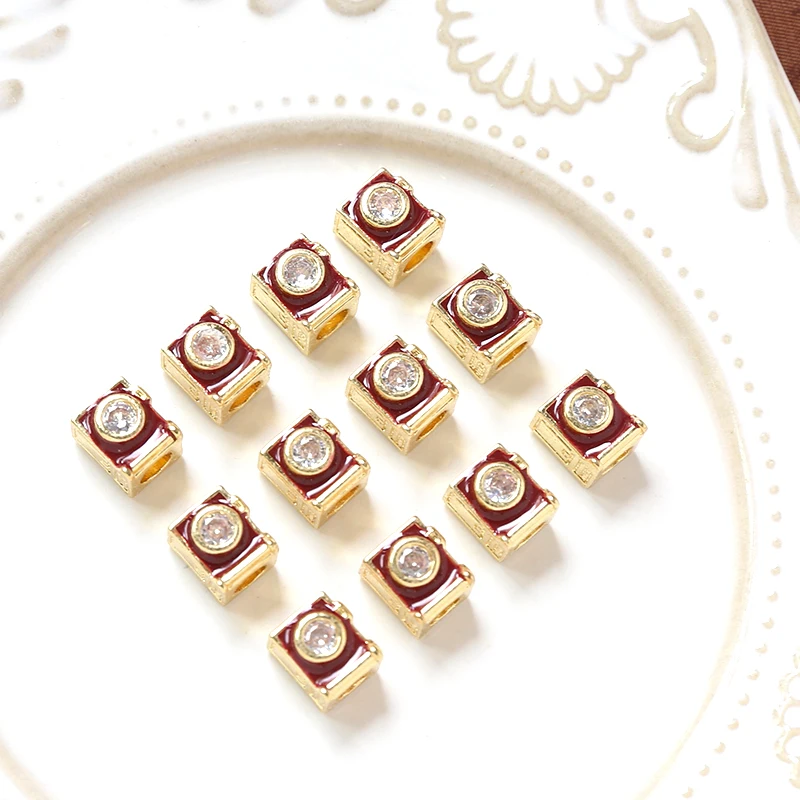 

3 шт., бусины из циркона и меди