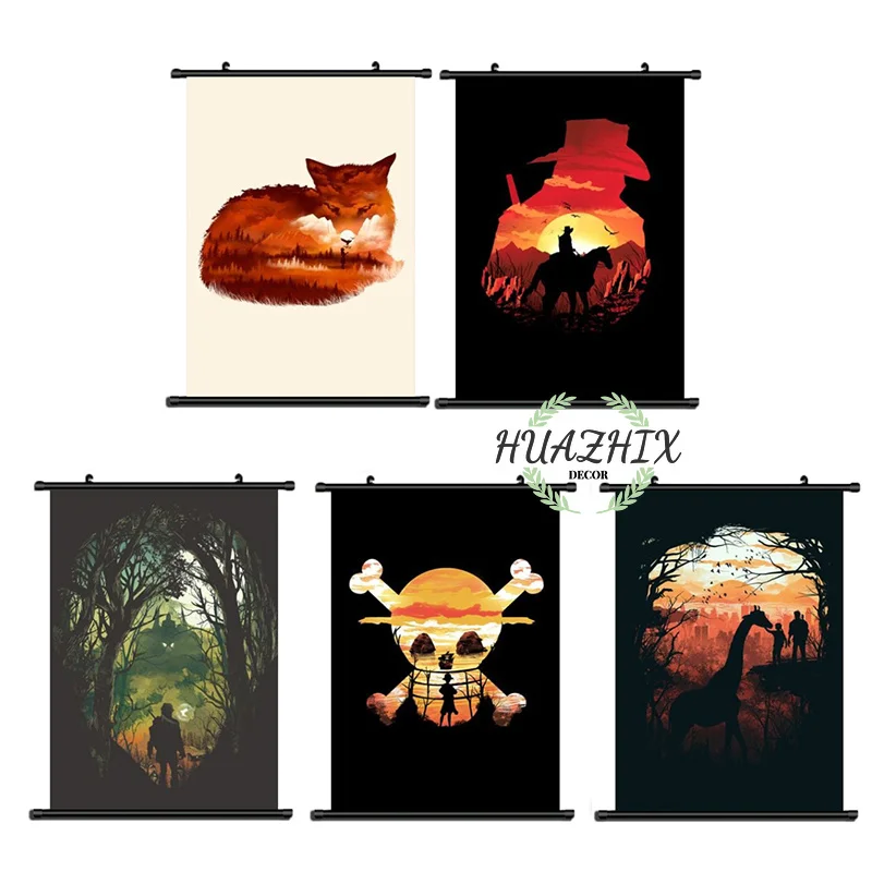 

Anime Scroll Painting Posters Wall Art Canvas Painting Decoration Bedroom Picture on The Wall Room Decor Aesthetic for Home