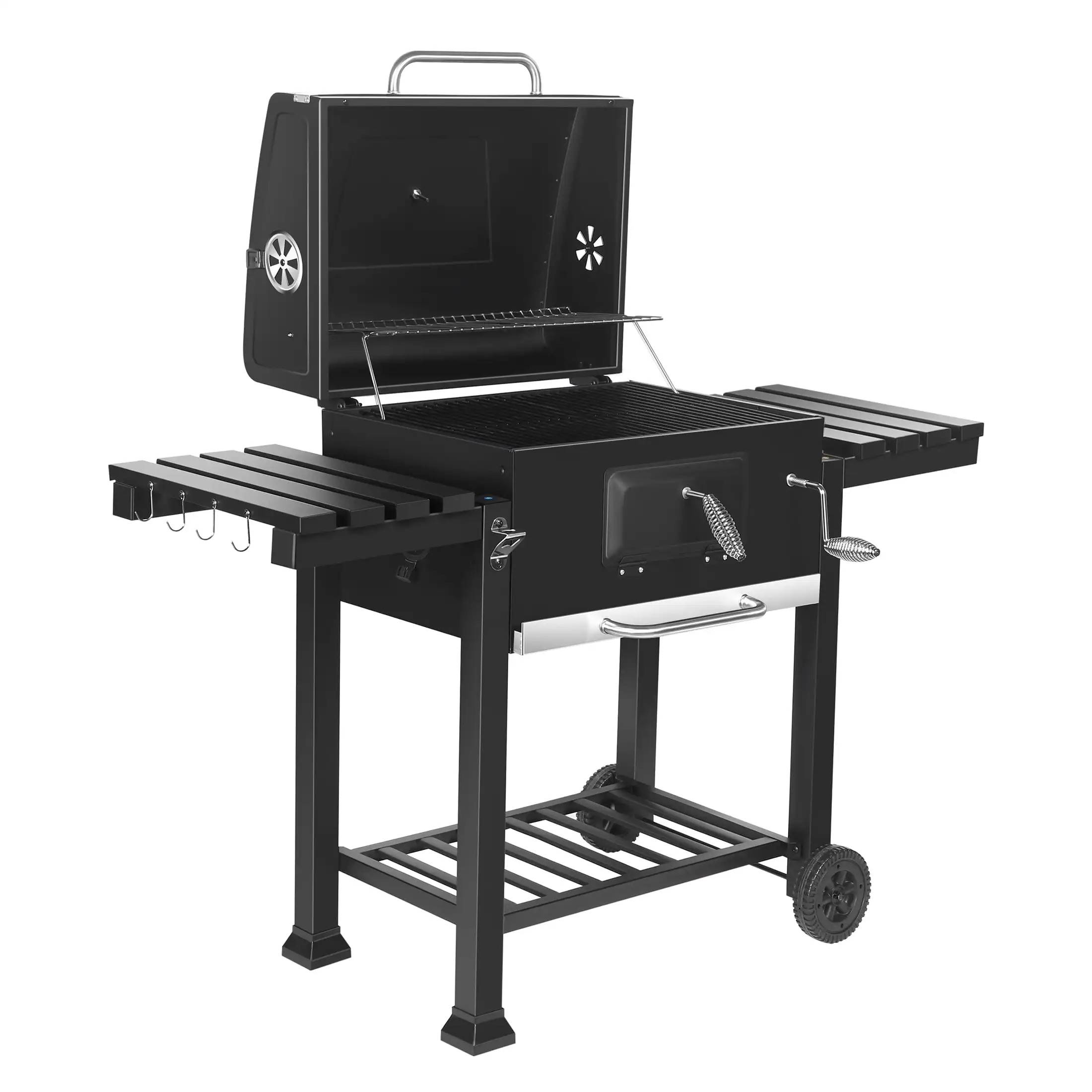 

Inolait Charcoal Grill Barbecue BBQ Grill Outdoor Patio Backyard Cooking Wheels Portable