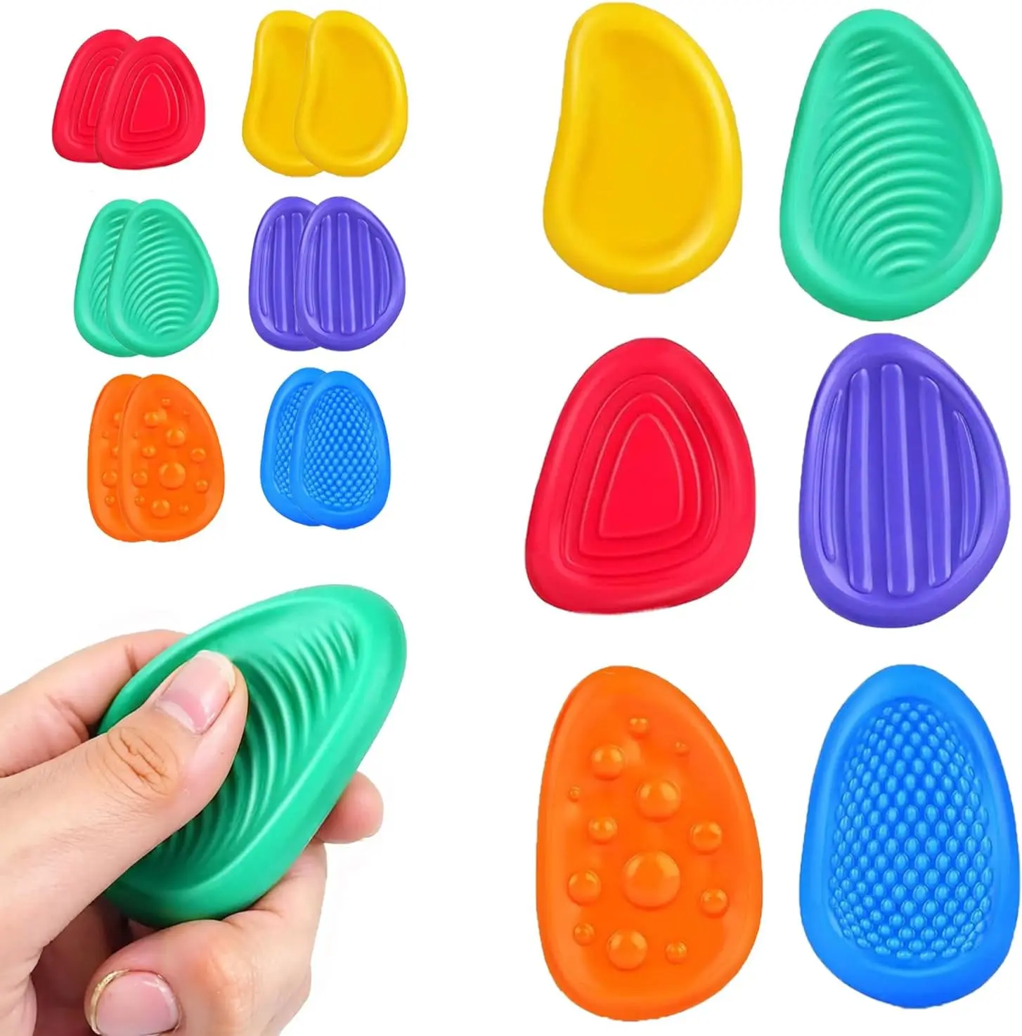 Непоседа игрушки сенсорный камень 6 шт. текстурированный беспокойства