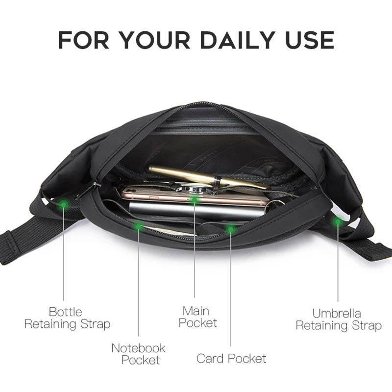 Multifunction Chest Bag Men Crossbody Bag Shoulder Messenger Bags Lightweight Anti-stain Waterproof Short Trip Pack Women Bag