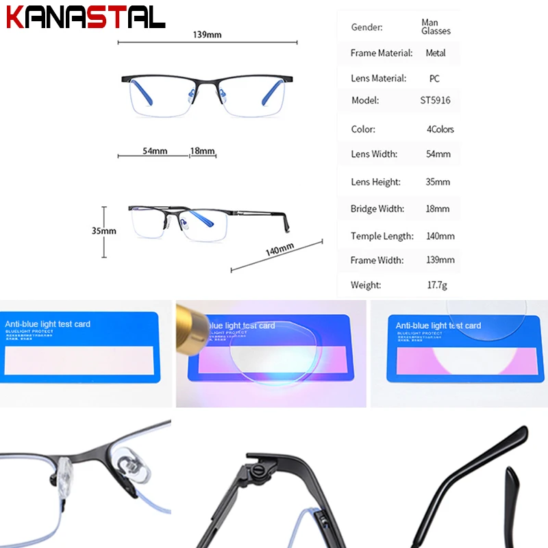Мужские металлические очки для чтения по рецепту CR39 оптические линзы