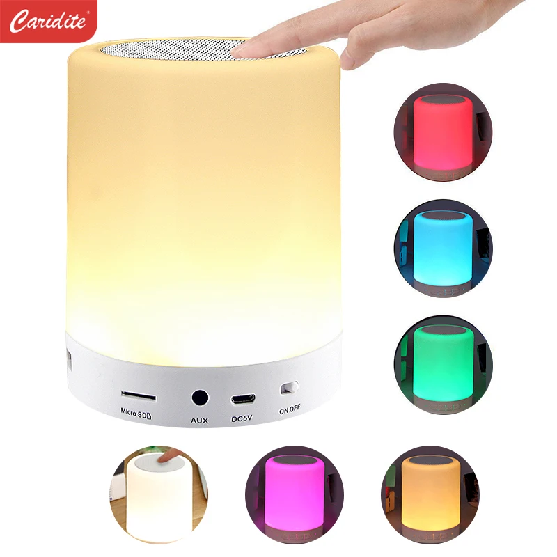 

Portable Smart Wireless Bluetooth Speaker Player Touch Pat Light Colorful Led Night Light Bedside Table Lamp For Better Sleeps