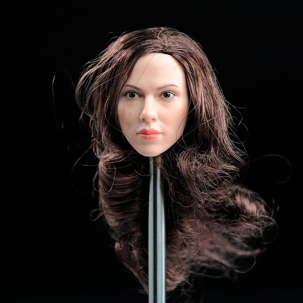 

GACTOYS 1/6 Curls Scarlett Johansson Head Carved Model Fit for 12'' TBLeague JIAOU Suntan Action Figure