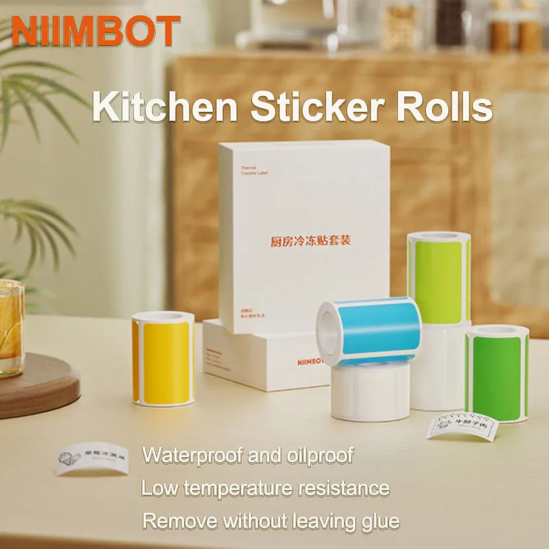 

Niimbot Sticker For Kitchen Use Low Temperature Resistance Waterproof, Oilproof And Scratch-proof B1/B21/B203 Label Sticker