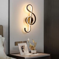 led wall lamp bedroom beside wall light music clef shape home indoor living room hotel decoration lighting ac220v sconce