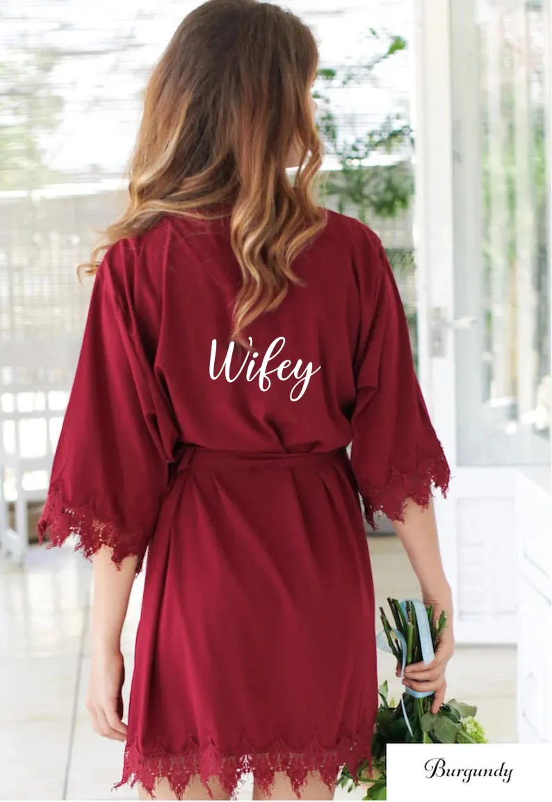Bridesmaid Robes Set Of Personalized Bridesmaid Gift Lace Bridal Robe Bridal Wedding Gown Bridesmaid Proposal Personalized Robes