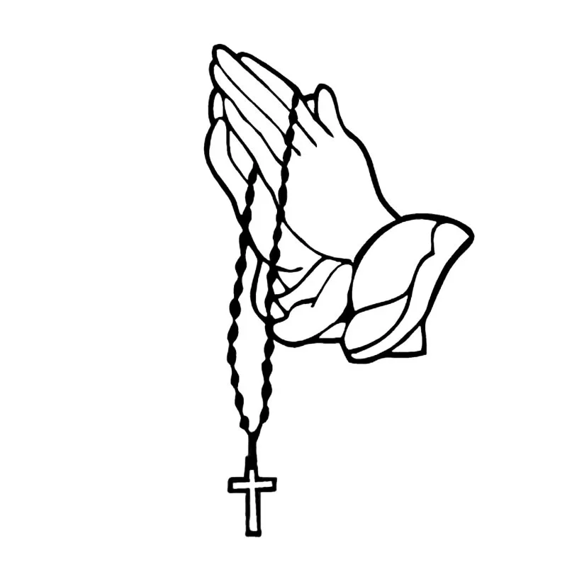 Веселый персонализированный наклейка на автомобиль с изображением молитвенной руки ПВХ для бампера, окна и всего кузова черно-белая 17см*10см.