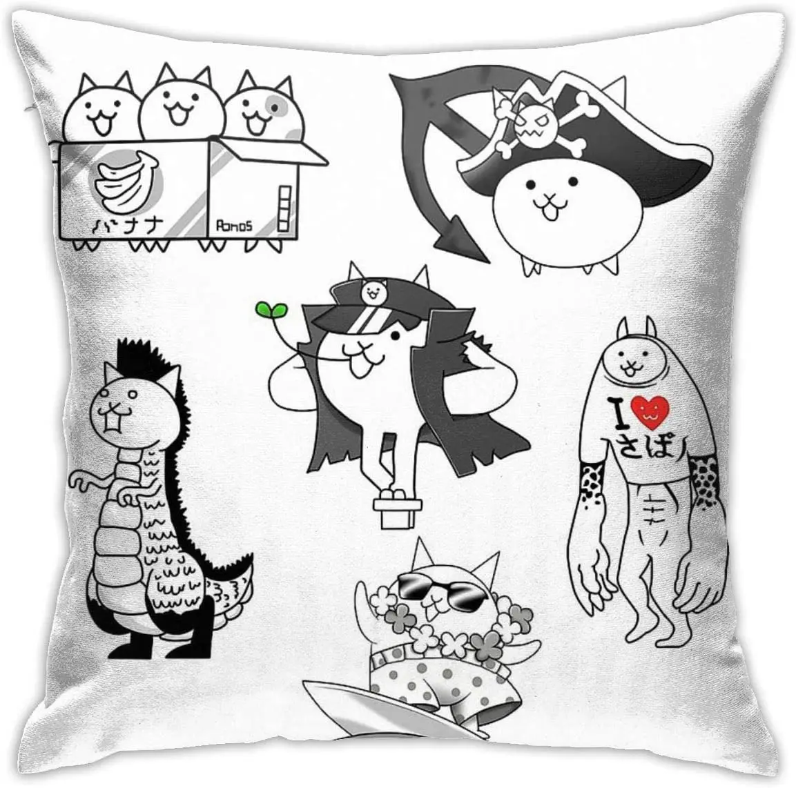 

Battle Cats Bedroom Couch Sofa Square Pillow Case Home Decorative Throw Pillow Covers 18x18 Inch