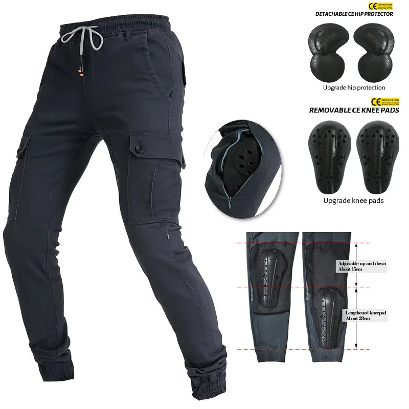 Motorcycle riding pants work clothes casual pants four seasons casual Motorcycle Pants leggings slim fit Side invisible zipper enlarge