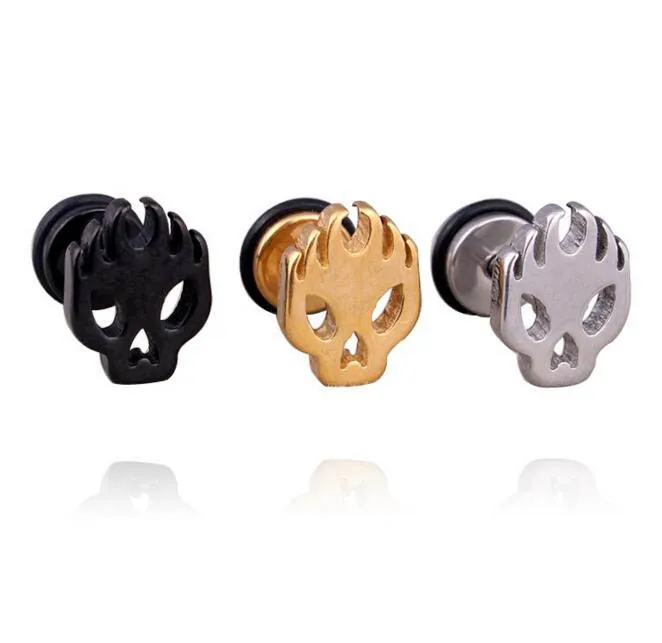 Серьги-гвоздики WKOUD в стиле панк из нержавеющей стали для мужчин и женщин