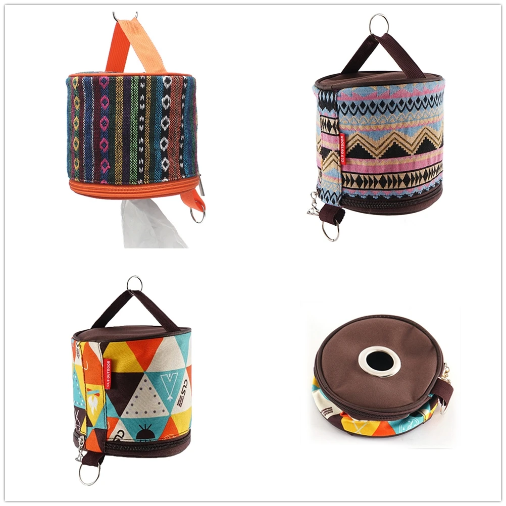 

1pc Portable Tissue Case with Hooks Non-Woven Fabric Camping Toilet Paper Hanging Holder Foldable Roll Box Patchwork Patern