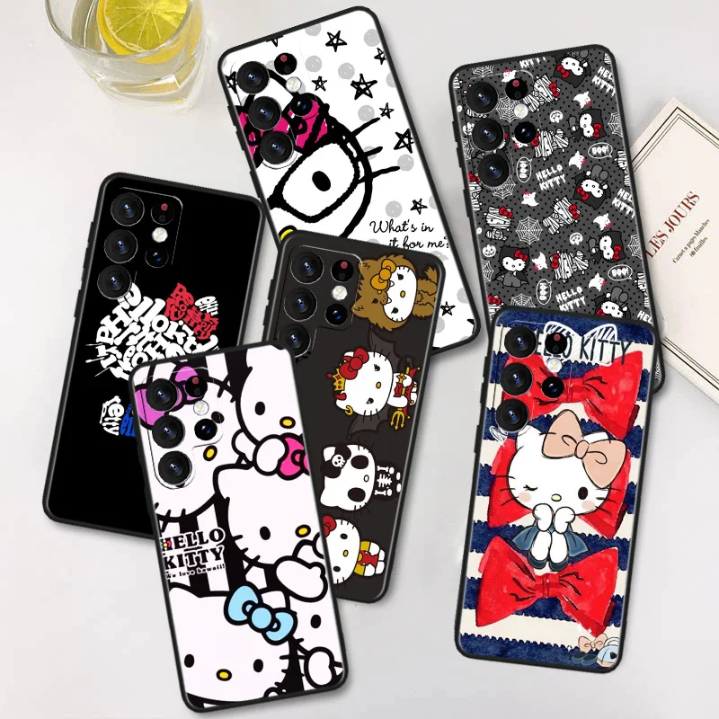 

Hello Kitty Cute Phone Case For Samsung A22S A22 A21S A14 A13 A12 A11 A04S E A03S A02S A01 Core Black Soft Cover
