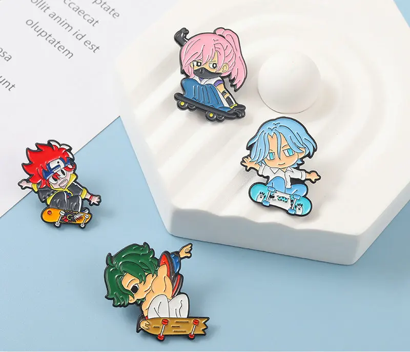 SK8 Бесконечность Эмаль Булавка под заказ SK∞ Chibi REKI Langa MIYA Cherry Joe брошь на лацкан значок мультфильм ювелирные изделия подарок для фанатов аниме