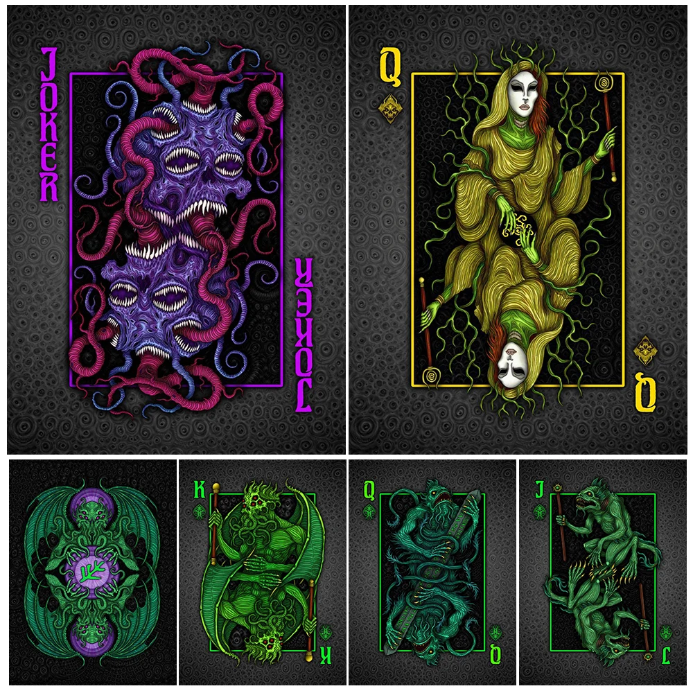 Большая старая абстрактная стена Художественная печать на холсте Ктулху король