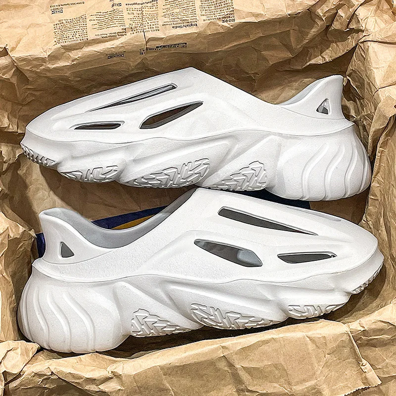 Hollow Sandals slip-on men Summer Platform Wedge slides Breathable Women slippers Comfortable EVA Shoes Neutral Fashion Shoes