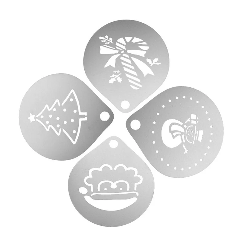 12 шт. шаблон из пенопласта для кафе нержавеющей стали трафареты бариста форма