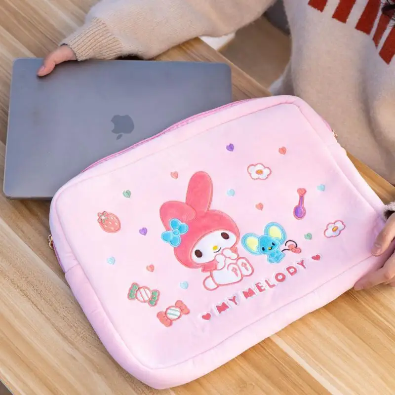 

Sanrioed Anime Hellokittys My Melody Cute Cartoon Tablet Bag Woman Creative Ipad Storage Bag New Multi-Functional Laptop Case