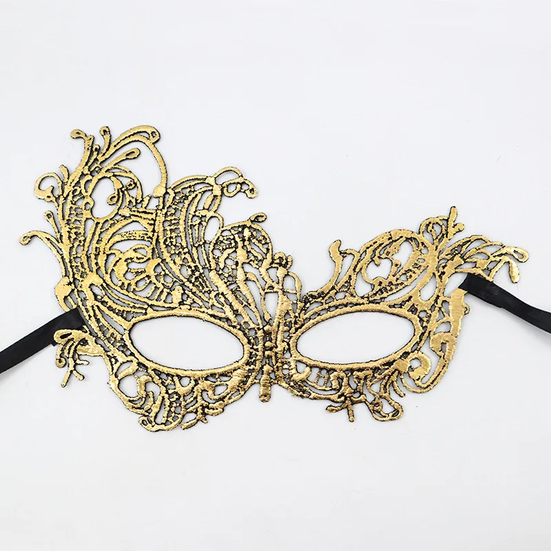 Изысканная бронзовая кружевная аморфная маска на Хэллоуин карнавал ночь