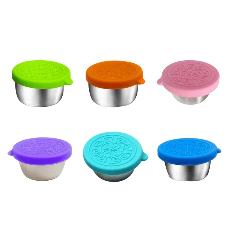

Stainless Steel Condiment Container with Lid Sealing Dipping Sauce Cup for Restaurant Dining Room Sauce Salad Box DropShipping