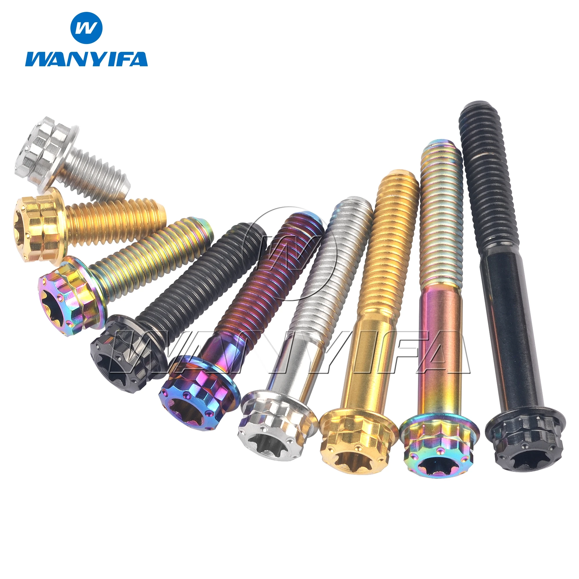 Фото Титановый «Wanyifa» Ti Болт M6x10/15/20/25/30/35/40/45/50 мм Torx T30 Фланцевый 12 точечный головной винт для модификации велосипеда мотоцикла №4