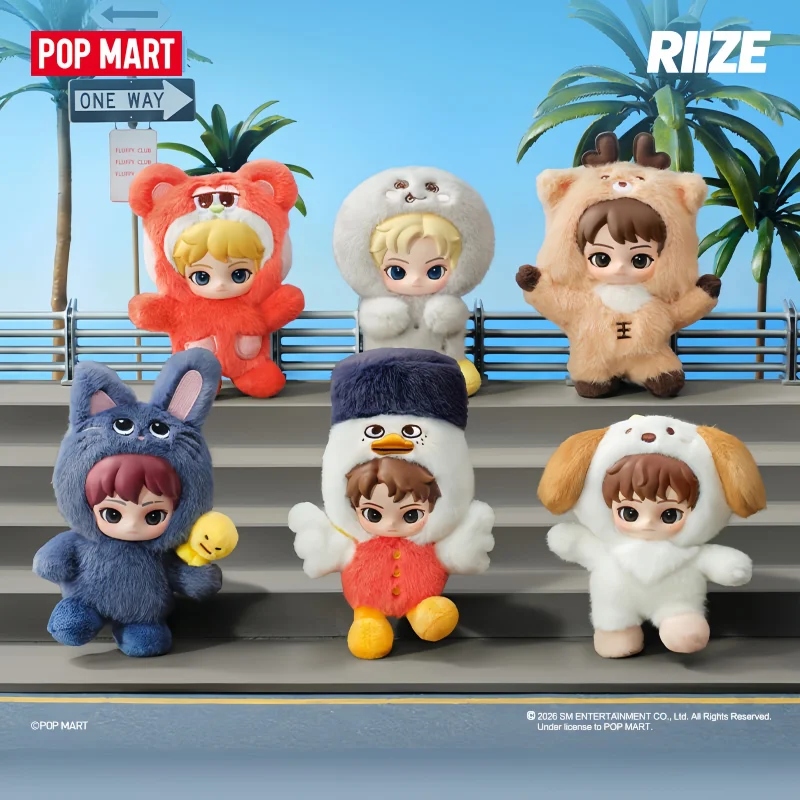 Фото Новый оригинальный POP MART RIIZE Fluffy Buddies Series: милые плюшевые брелоки-сюрпризы в закрытой упаковке, модные игрушки-подвески, подарок для коллекционеров. №2